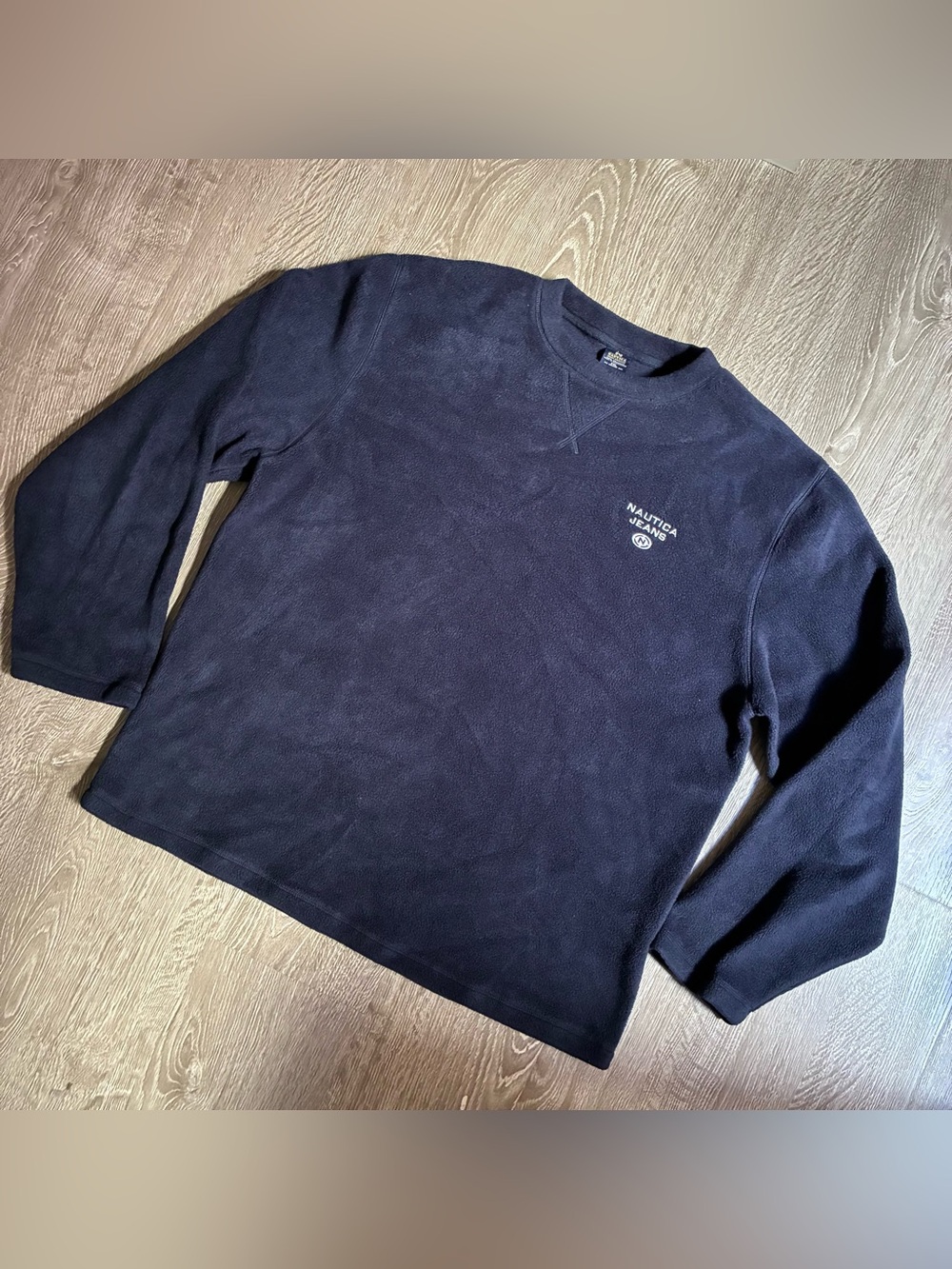 Vintage Nautica Jeans Navy Fleece Crewneck Sweatshirt XXL